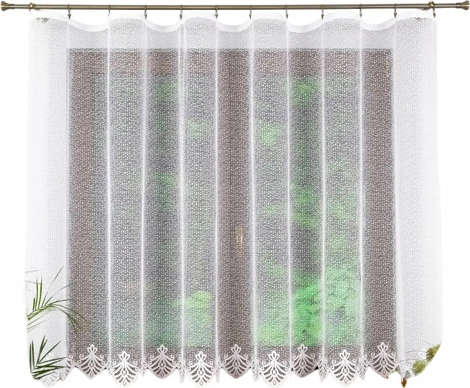 Rövid Kész Függöny Szalaggal, Hálóval Alján Minta 300x110.