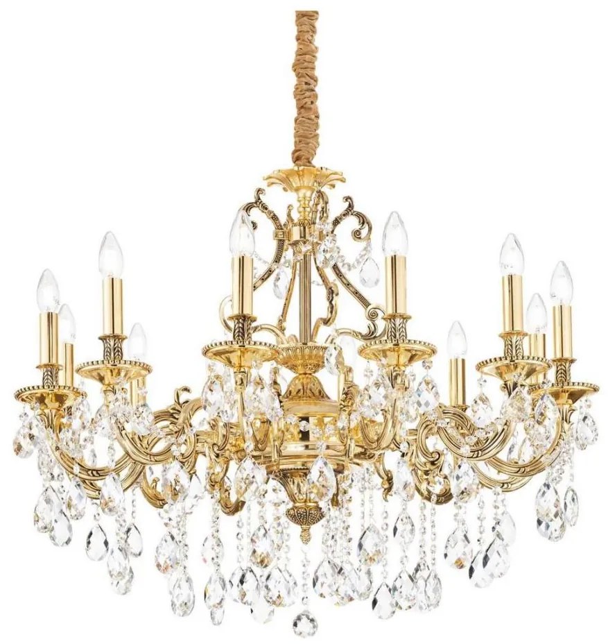 Ideal Lux - Kristály csillár láncon GIOCONDA 12xE14/40W/230V átm. 90 cm arany