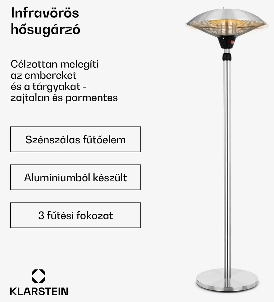 Blumfeldt Heat Guard, infravörös sugárzó fűtőtest, 2100 W, IP44, állítható magasságú, IR ComfortHeat