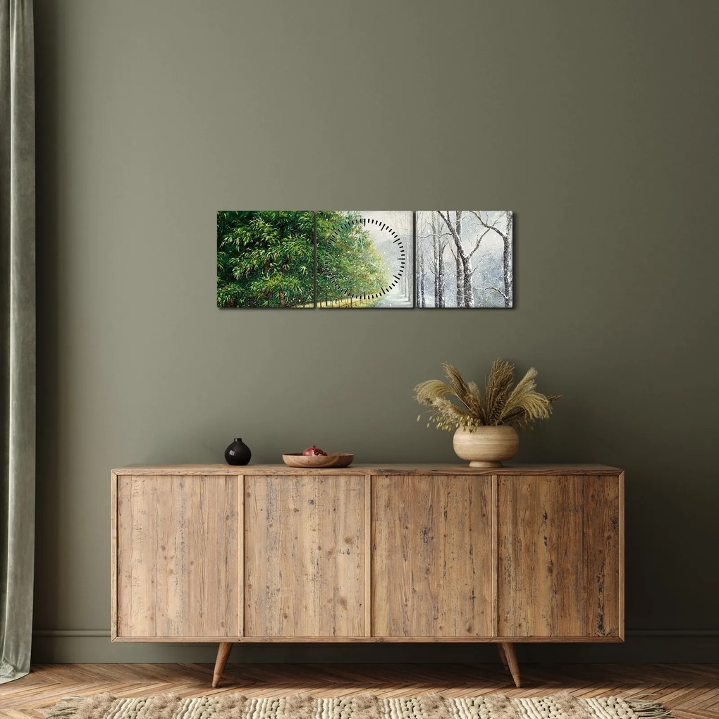 Kép - Tél versus nyár (órával) (90x30 cm)