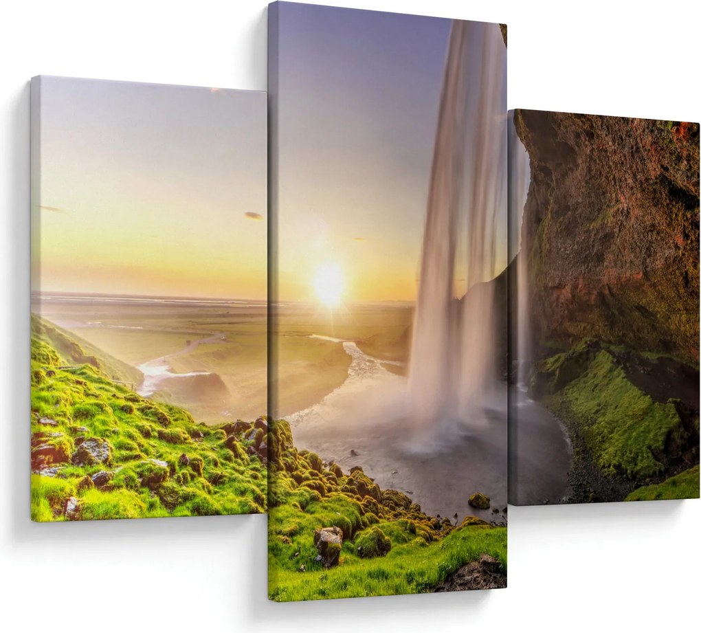 Kép - Seljalandsfoss a barlang mögül (90x60 cm)