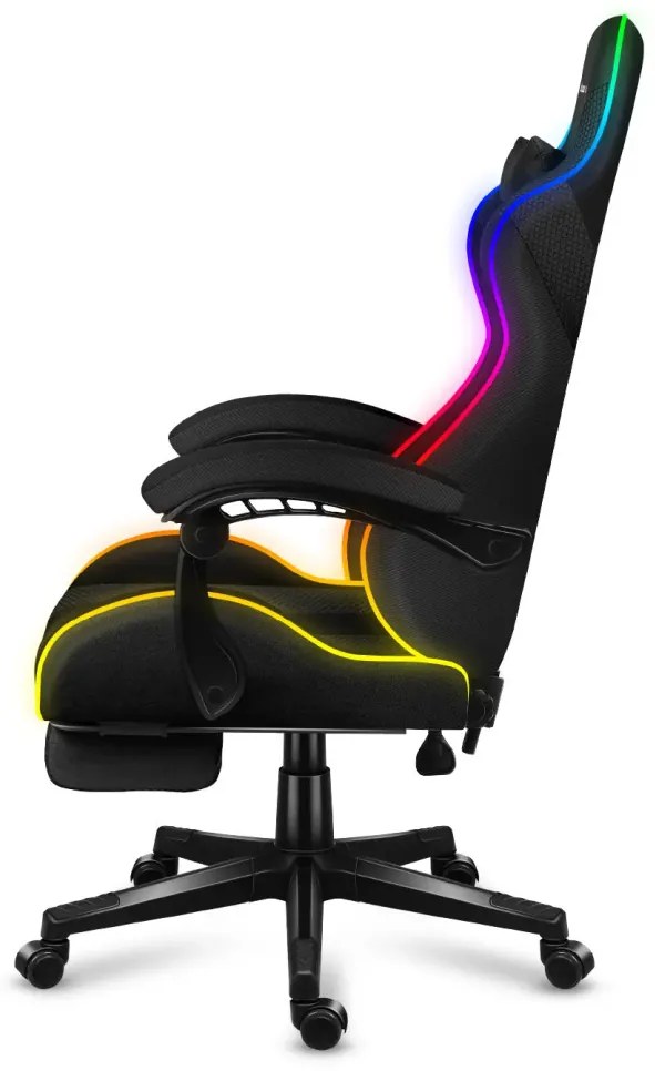Gamer szék, Force RGB hálós, lábtartóval, fekete