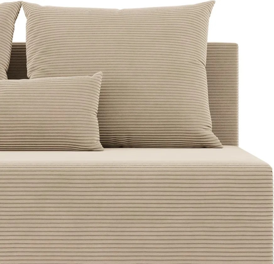 Nobu sarokkanapé, kordbársony, univerzális oldal, bézs