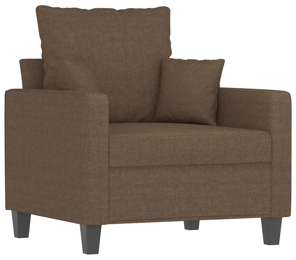 vidaXL barna szövet kanapéfotel lábtartóval 60 cm