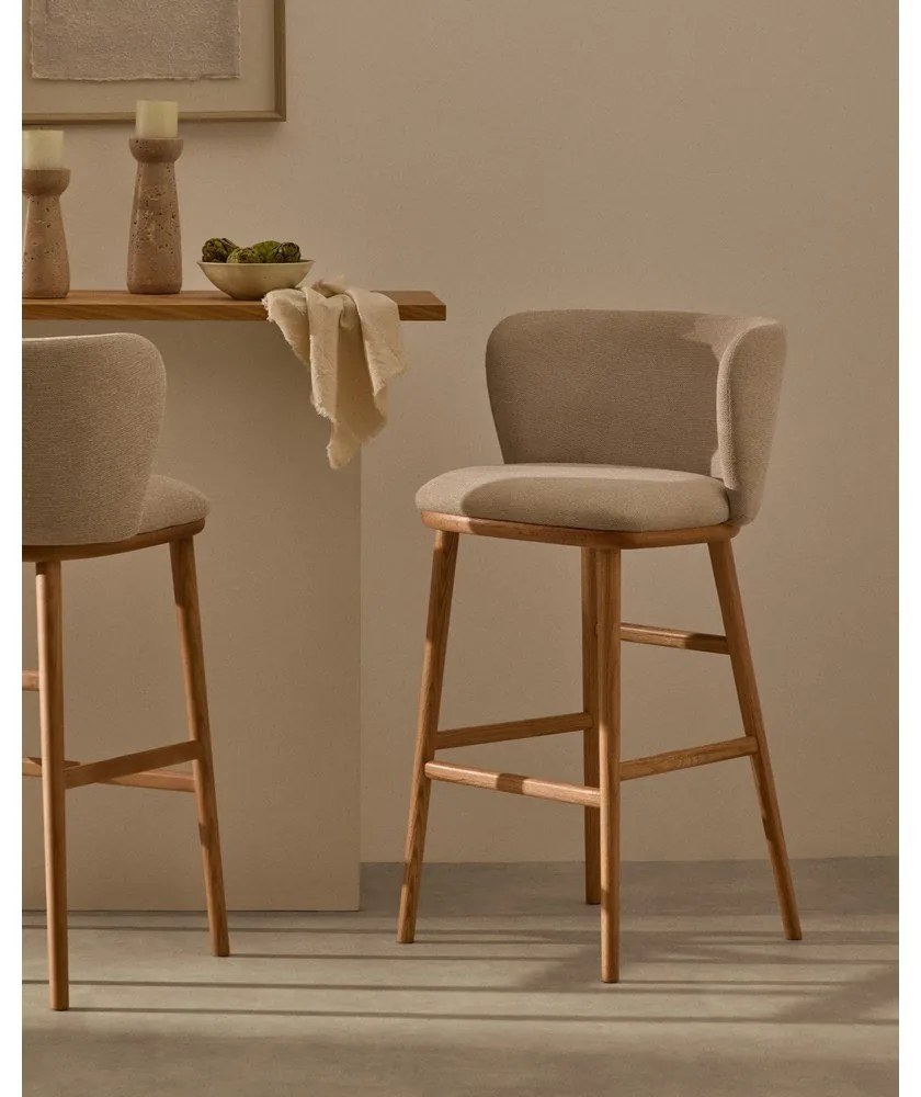 Bézs bárszék (ülésmagasság 65 cm) Ciselia – Kave Home