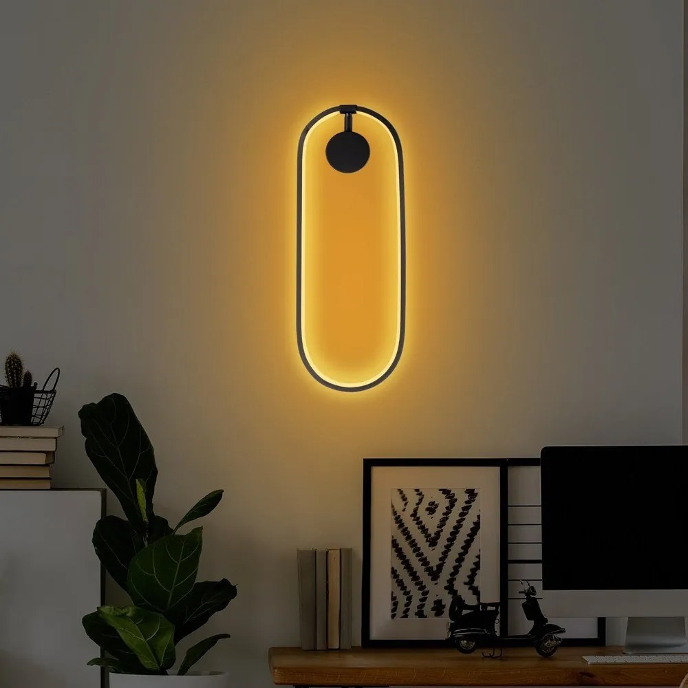 Fekete LED fali lámpa Can – Opviq lights