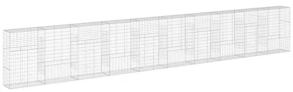 horganyzott vas gabion kosár fedéllel 1000 x 50 x 150 cm