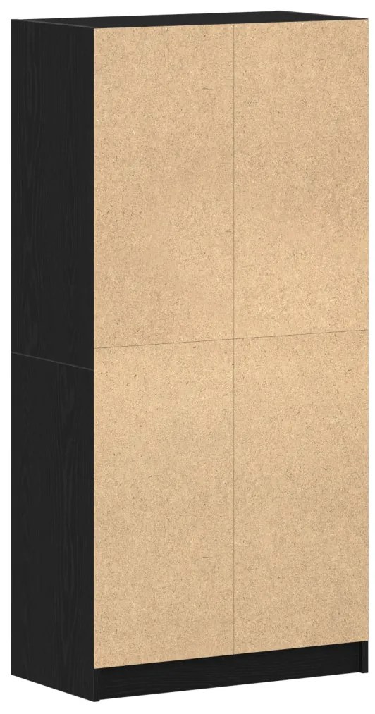 Fekete tölgybútor szekrény Ajtókkal 68x37x142 cm Műszaki fa