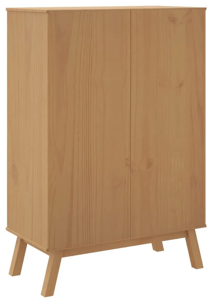 OLDEN szürke és barna tömör fenyőfa tálalószekrény 85x43x125 cm