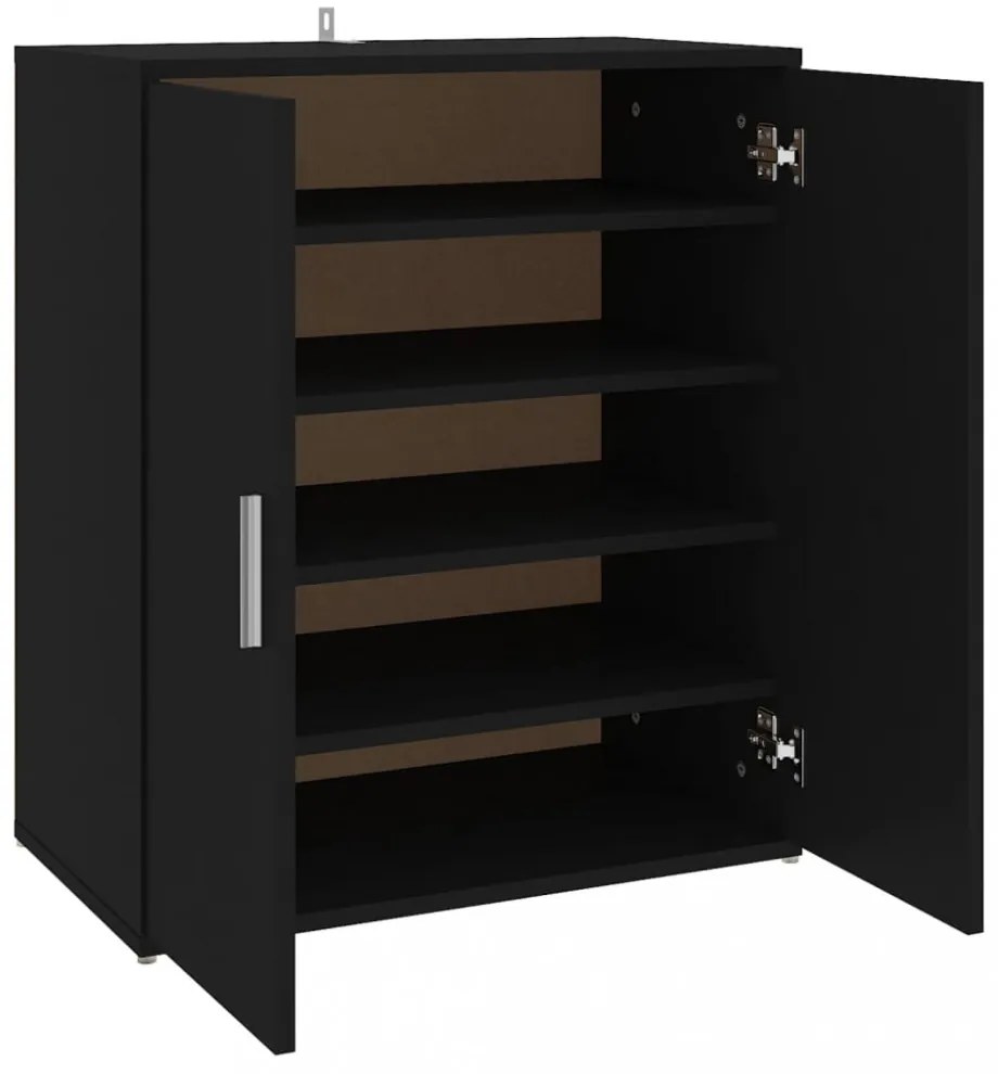 vidaX fekete szerelt fa cipősszekrény 60 x 35 x 70 cm