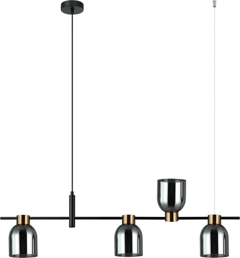 Italux modern függeszték servio fekete füstös itxpnd-66892-4-bk-sg
