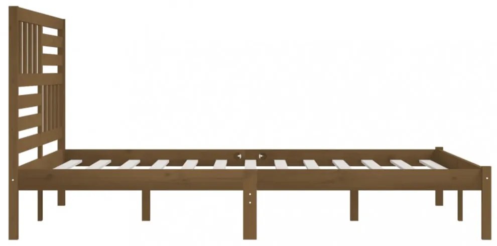 vidaXL mézbarna tömör fenyőfa ágykeret 200 x 200 cm