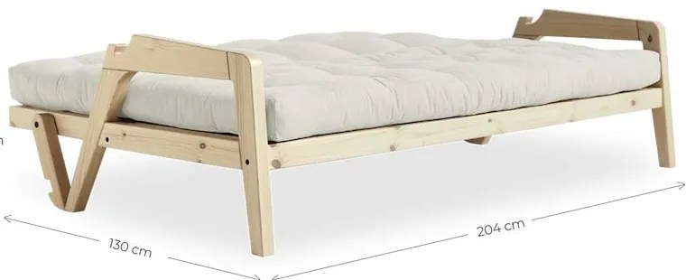 Barna kinyitható kanapé 204 cm Grab - Karup Design