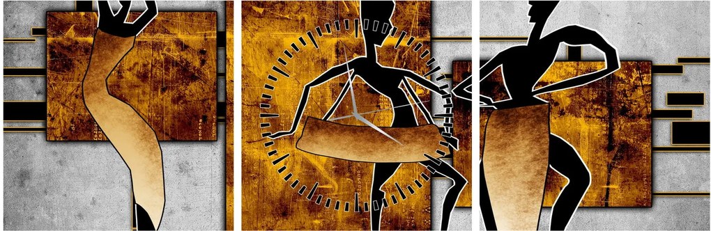Kép - Az afrikai kultúra motívumai (órával) (90x30 cm)