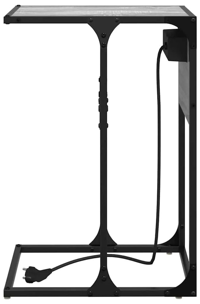 Éjjeli asztal Szürke sonoma Faanyag