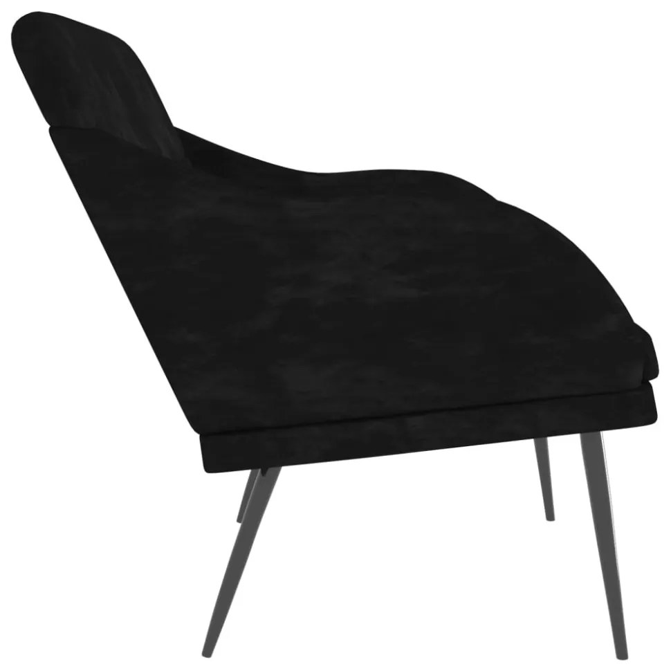 fekete bársonypad 110 x 76 x 80 cm