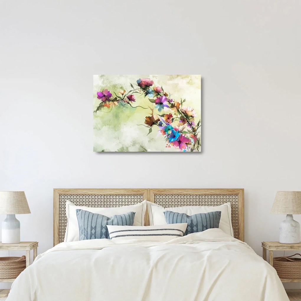 Kép - Virág festménye  (üvegen) (70x50 cm)