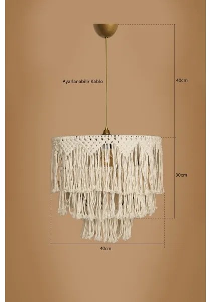 Zsinóros csillár RIMINI 1xE27/40W/230V krémszínű