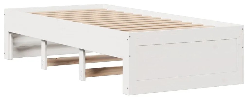 fehér tömör fenyőfa fiókos ágykeret matrac nélkül 90 x 200 cm