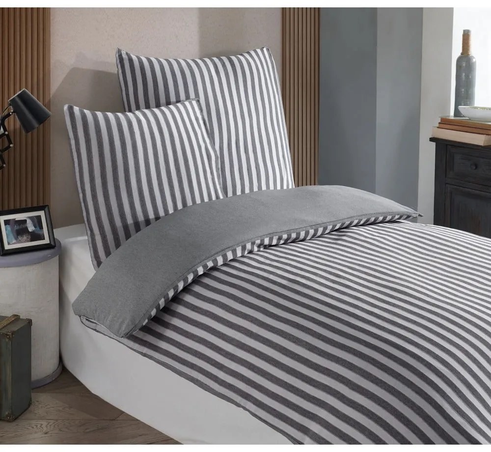 Antracitszürke egyszemélyes ágyneműhuzat 140x200 cm Road Potlu – Mijolnir