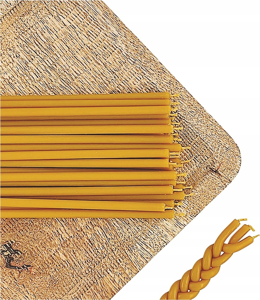 Ortodox gyertyák 17 cm 30 db méhviaszból natúr imádsághoz