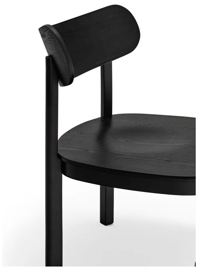 Fekete fotel kőrisfa dekorral Nara - Teulat
