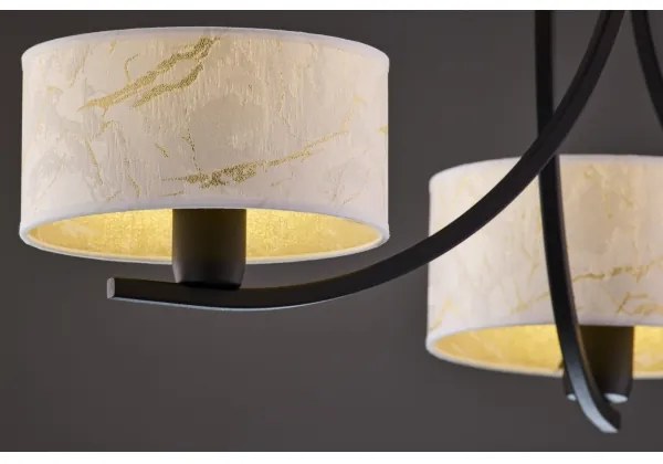 Jupiter 2103 - ARTHUR láncos csillár 3xE27/15W/230V fehér/fekete/márvány dekor