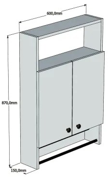 Fali szekrény BANYO 87x60 cm fehér