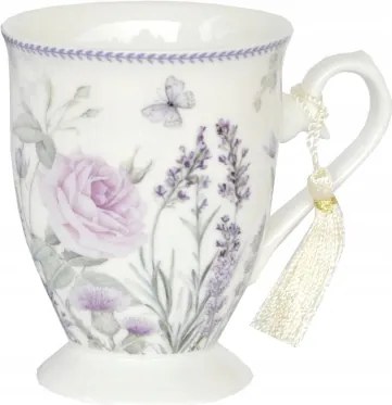 Bögre díszdobozban Violet Virágok Ajándék