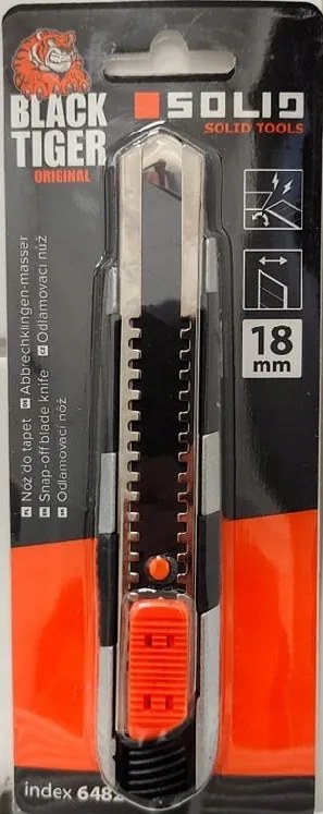 Solid Fém Lapos Kés Black Tiger 18MM