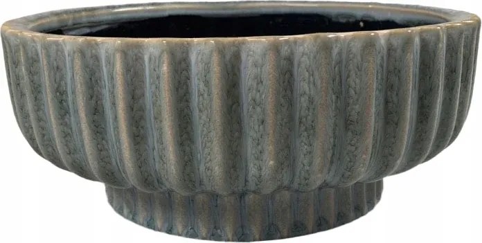 Virágcserép Bonsaihoz 26cm Skandináv kék kerek lapos fedél