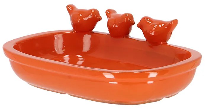 Kerámia madáritató és etető tál, 29 cm, narancssárga
