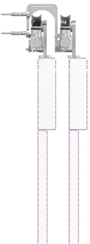 ezüstszínű rozsdamentes acél tolóajtó fémszerelék készlet 183cm