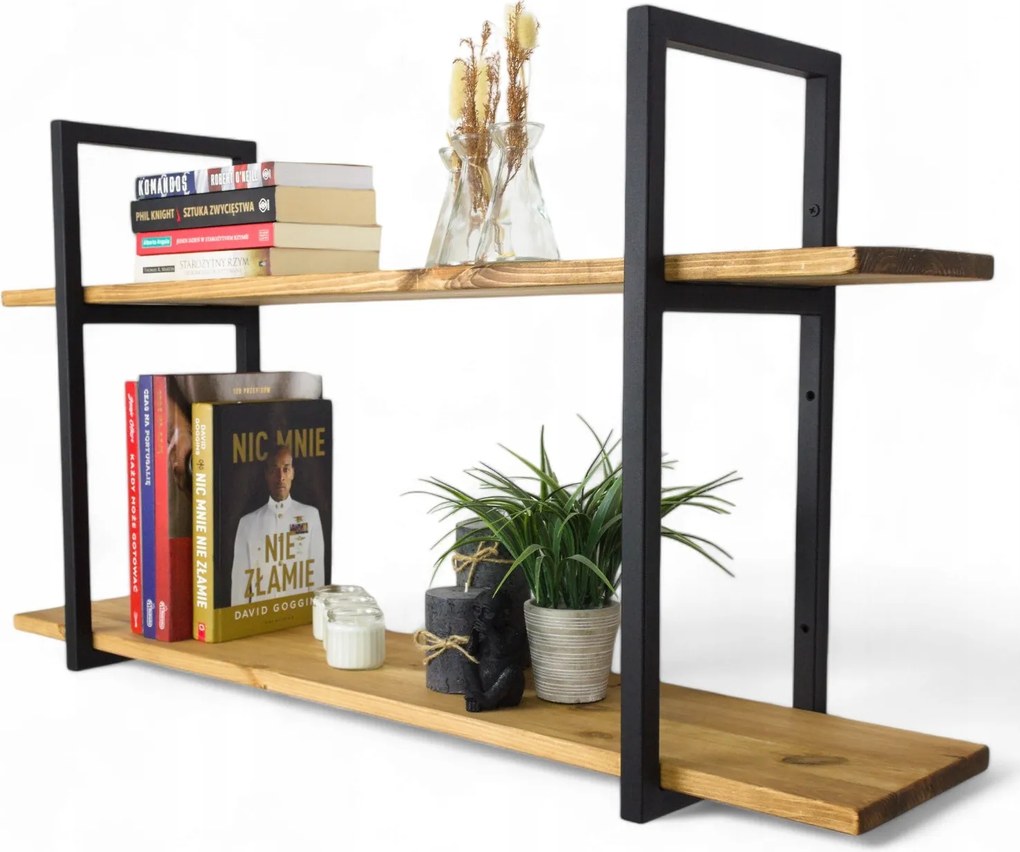 Fali polc Loft ipari falra akasztható könyvespolc 60cm