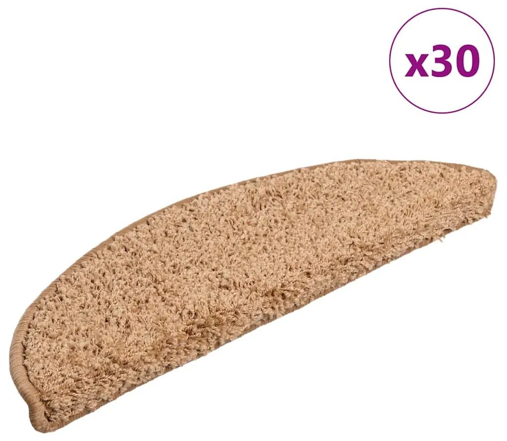 30 db bézs lépcsőszőnyeg 56x17x3 cm