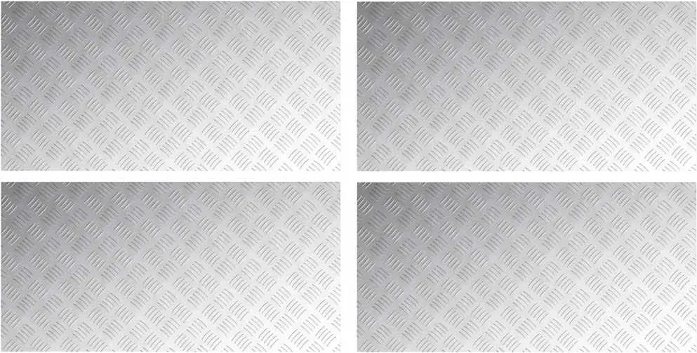 vidaXL Lépcsőfok Négyszögletes 4 pcs Ezüst 100 x 50 cm Alumínium
