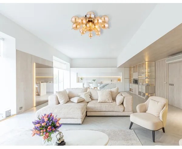 Globo 15633DA - Felületre szerelhető csillár UDO 3xE14/25W/230V átm. 55 cm arany