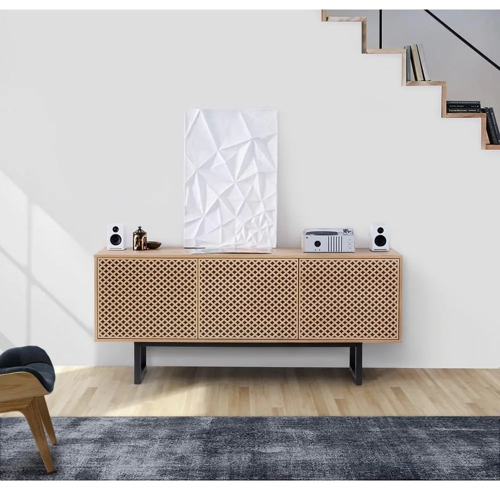Camden Diamond komód tölgy dekorral, 175 x 75 cm - Woodman