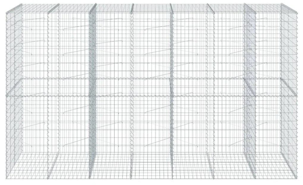 horganyzott vas gabion kosár fedéllel 350 x 100 x 200 cm