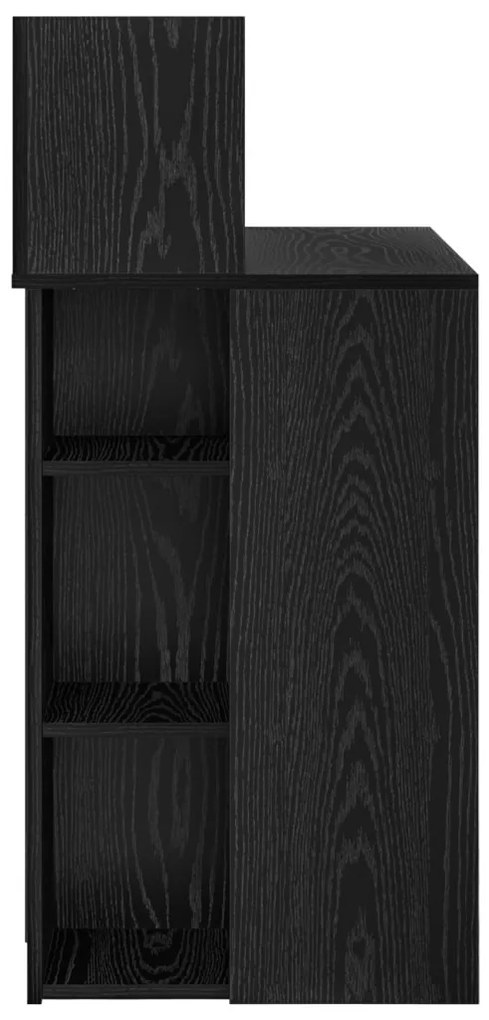 vidaXL Íróasztal tárolóval Fekete tölgy 90x48x101.5 cm Szerelt fa