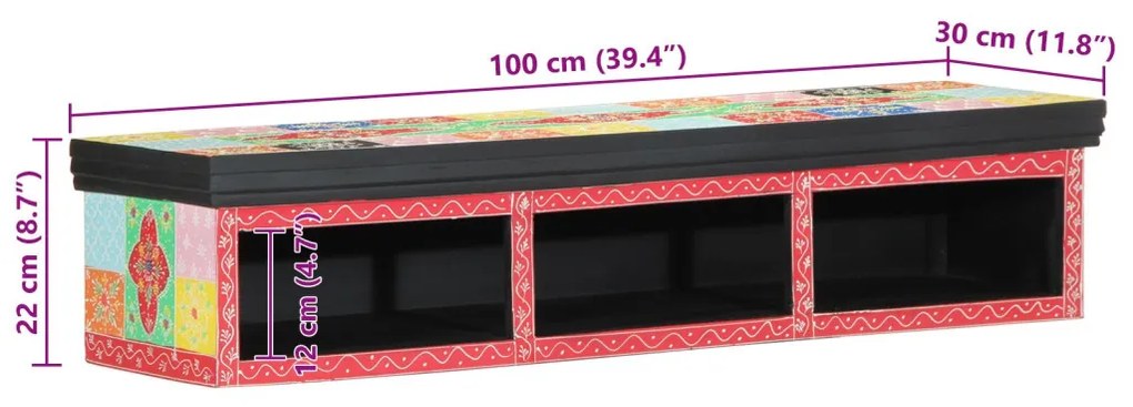 Fali TV Szekrény Többszínű 100x30x22cm Műszaki Fa