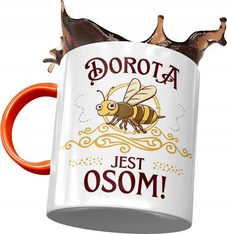 Narancssárga bögre Dorottya Feleség Barátnő Ajándék Nyomtatott Fotóval