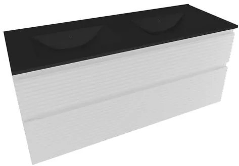 Naturel Savona Fürdőszobaszekrény mosdóval, 2 fiókos 118x53x44,8 cm fényes fehér SAVONA2120BIC