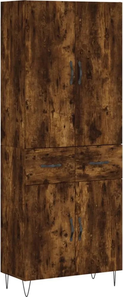 vidaXL füstös tölgy színű szerelt fa magasszekrény 69,5 x 34 x 180 cm