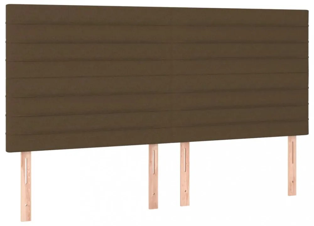 sötétbarna szövet LED-es fejtámla 200x5x118/128 cm
