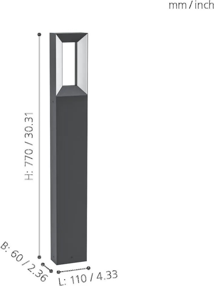 EGLO 98728 RIFORANO Modern Kültéri Állólámpa Fehér, Fekete LED IP54
