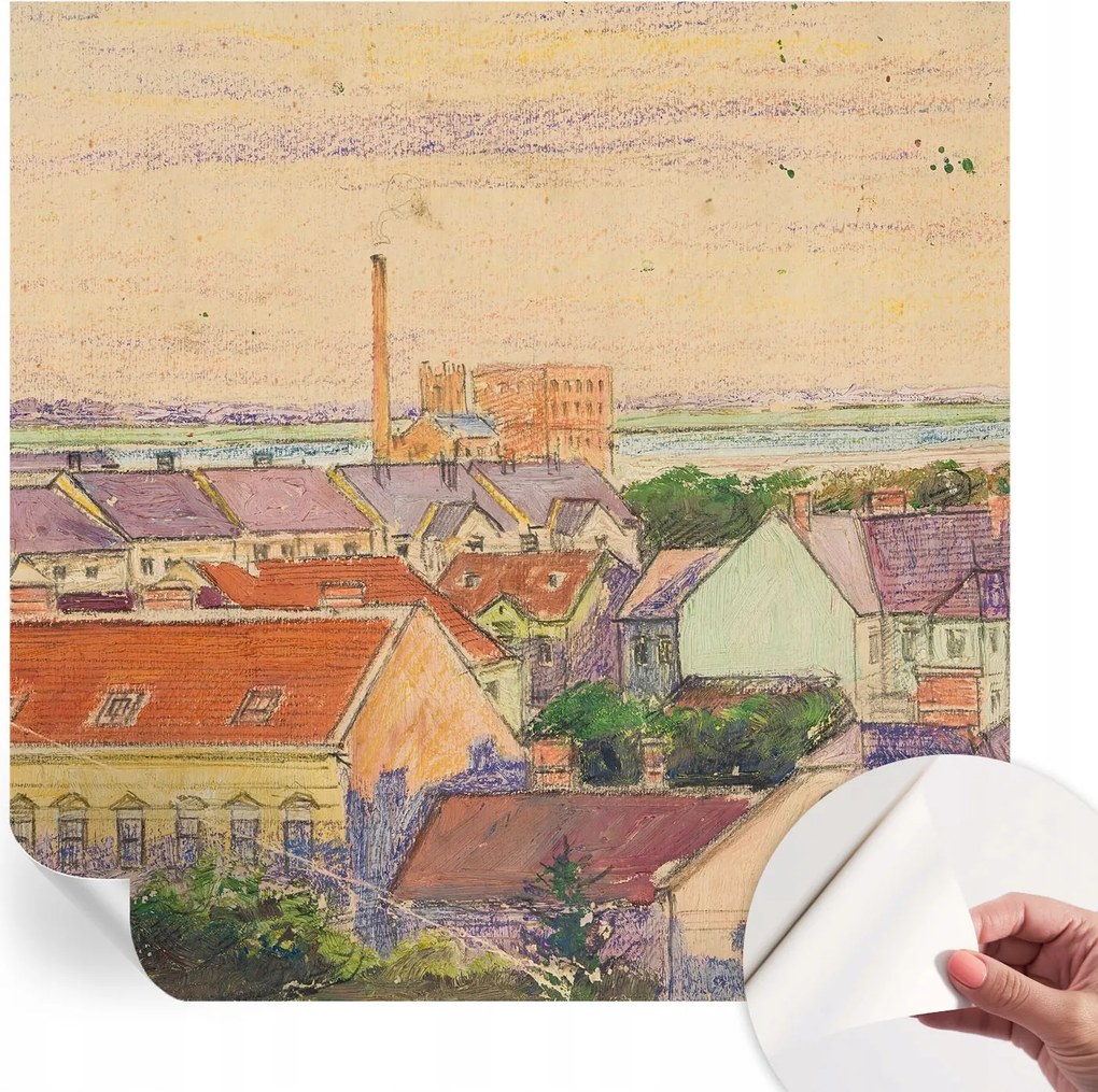 Modern öntapadós fotótapéta falra Városi tetők 250x250 cm