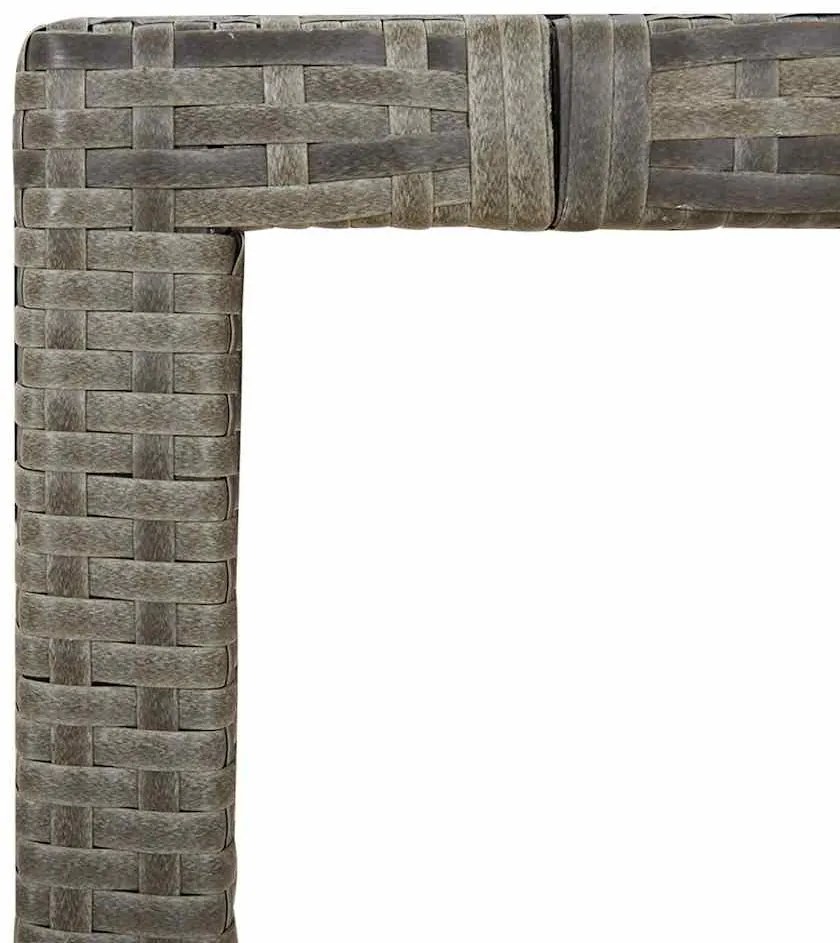 7 részes szürke polyrattan kerti bisztrógarnitúra párnákkal