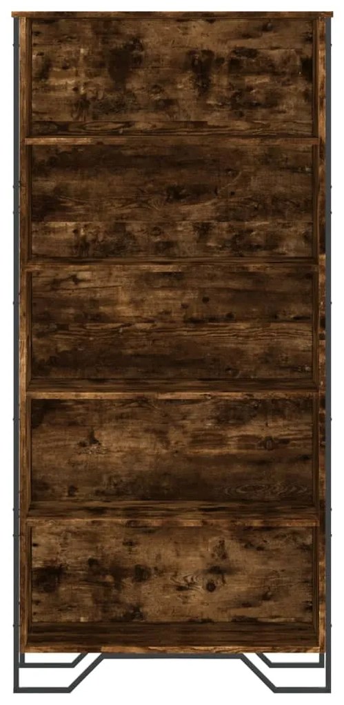 füstös tölgy színű szerelt fa könyvszekrény 80 x 31 x 169 cm