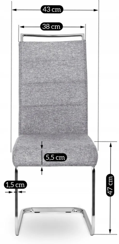 Szánkótalpas Étkezőszék Szürke Színben. LOCA 2